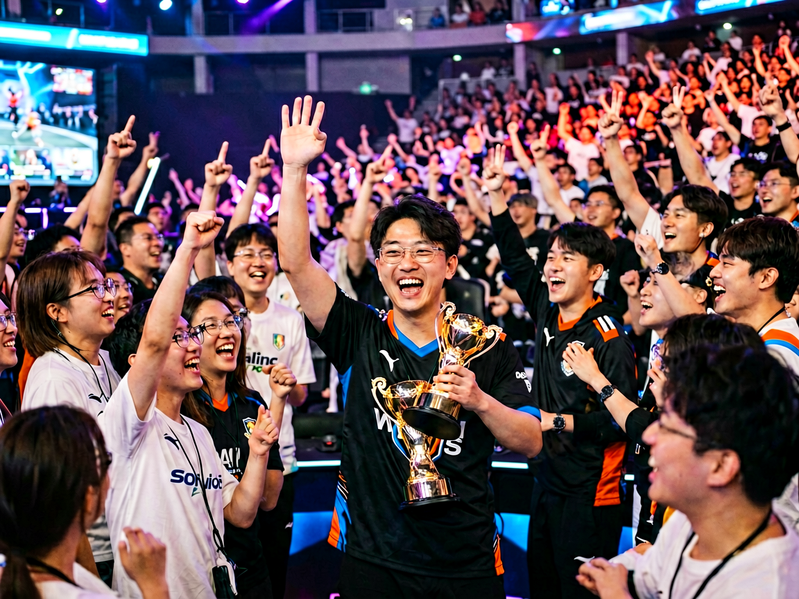 电竞赛场观众欢呼的热烈场面